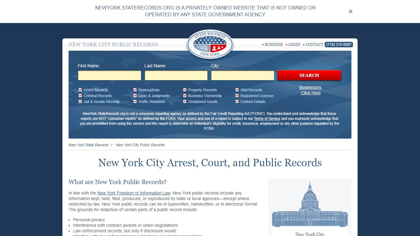 New York City Arrest, Court, and Public Records